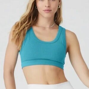 NWT - Alo Yoga Airbrush Wellness Bra in Blue Splash size Small